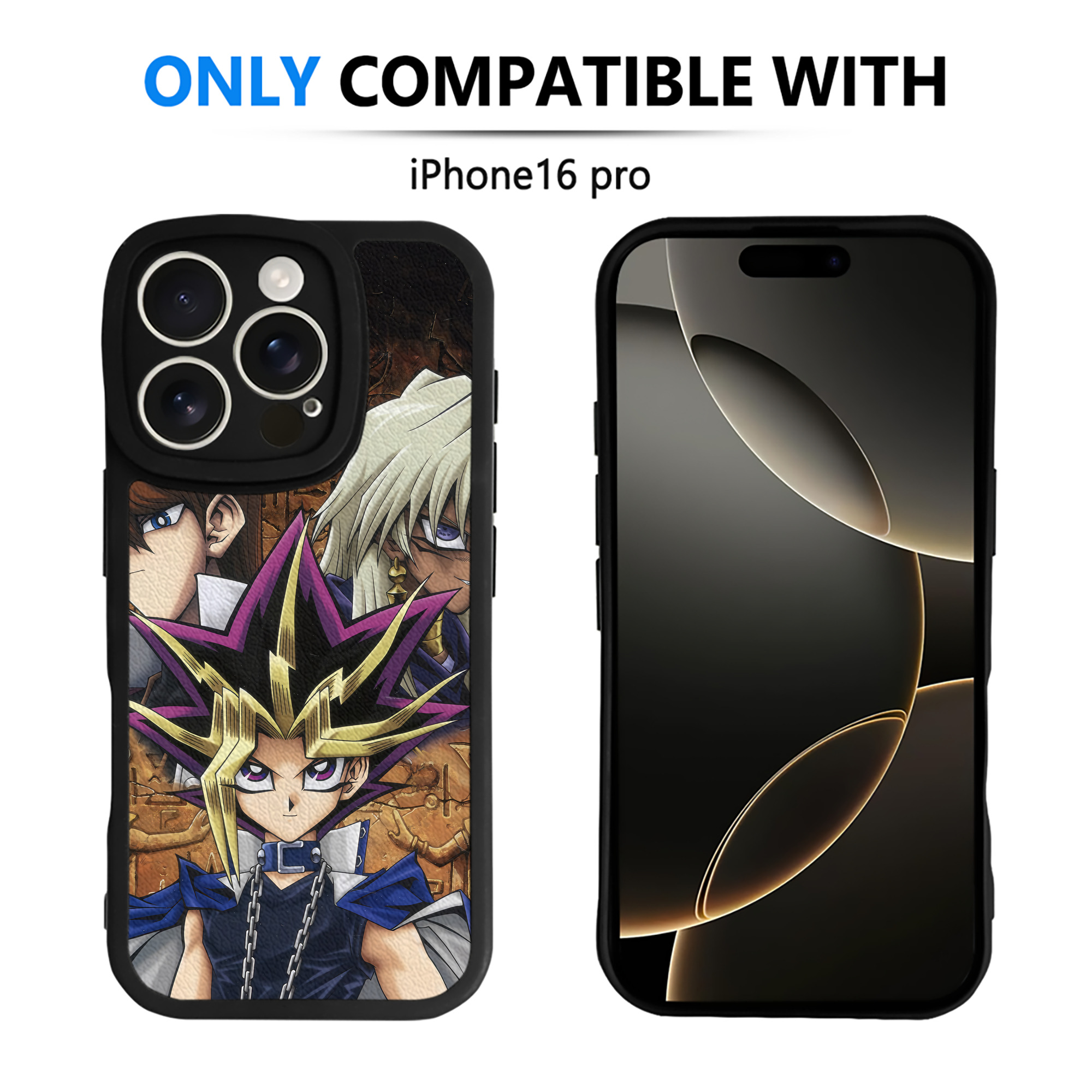 （画像用） 遊☆戯☆王 Yu-Gi-Oh! 【iPhone 16シリーズ対応】シリコンスマホケース（レザー調） 材質：シリコン